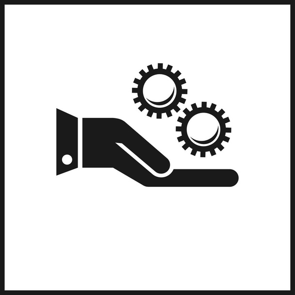 Gears on hand icon simple vector illustration - Vector, Image