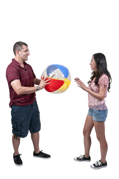 Couple with Beach Ball - Foto, Imagem