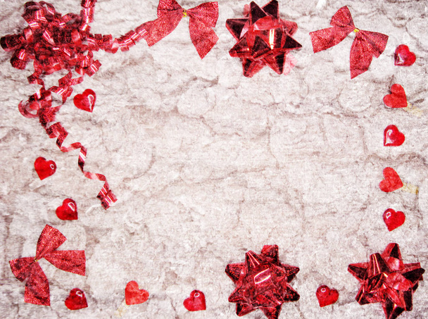 Walentynki miłość wakacje koncepcja serca na stare drewniane tła - Zdjęcie, obraz