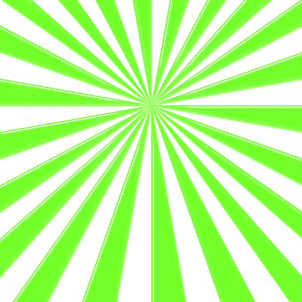 Voorraad illustratie - groen gekleurde zonnestralen gecentreerd, lege kopie ruimte, 3d illustratie. - Foto, afbeelding