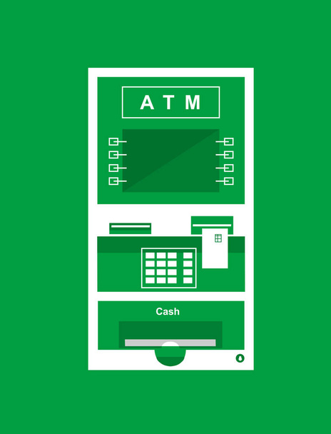 Geldautomaten-Vektor im flachen Stil - Vektor, Bild