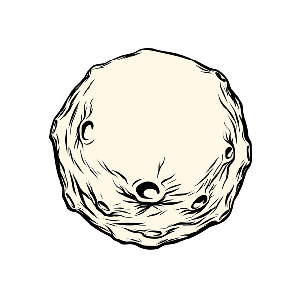 астероїдний місяць ізольований на білому тлі
 - Вектор, зображення