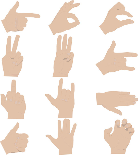 Hands gestures illustrations - Vector, Image