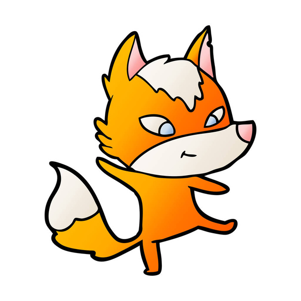 vector illustration of fox cartoon character - Vector, imagen