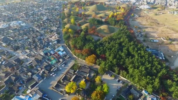 Daereungwon è grande antiche tombe dei re / Daereungwon è grande antiche tombe dei re. Gyeongju fu la capitale del Regno di Silla per migliaia di anni. Gyeongju, Corea del Sud, Asia quando Nov-06-2017
 - Filmati, video