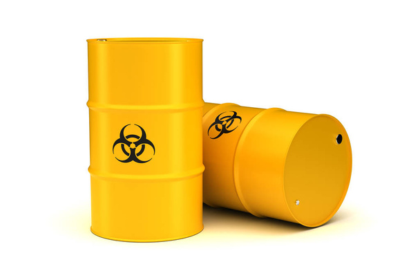 Yellow Biohazard Waste Barrels - Zdjęcie, obraz