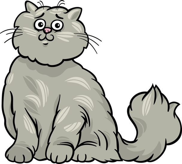 Persian cat cartoon illustration - Vector, Imagen