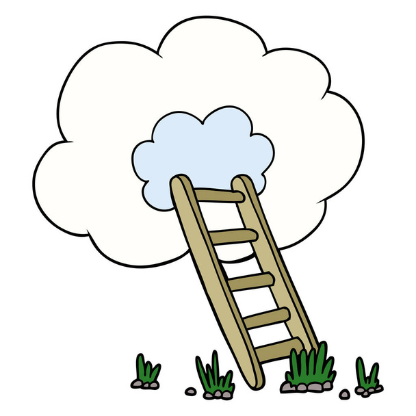 escada dos desenhos animados em nuvem
 - Vetor, Imagem