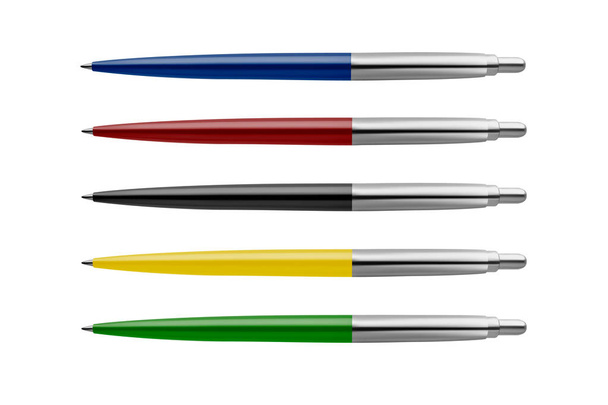 fotorealistické kuličkové pero izolovaných na bílém pozadí vektorové ilustrace - Vektor, obrázek