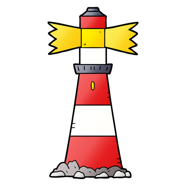 vector illustration of cartoon lighthouse - Vettoriali, immagini