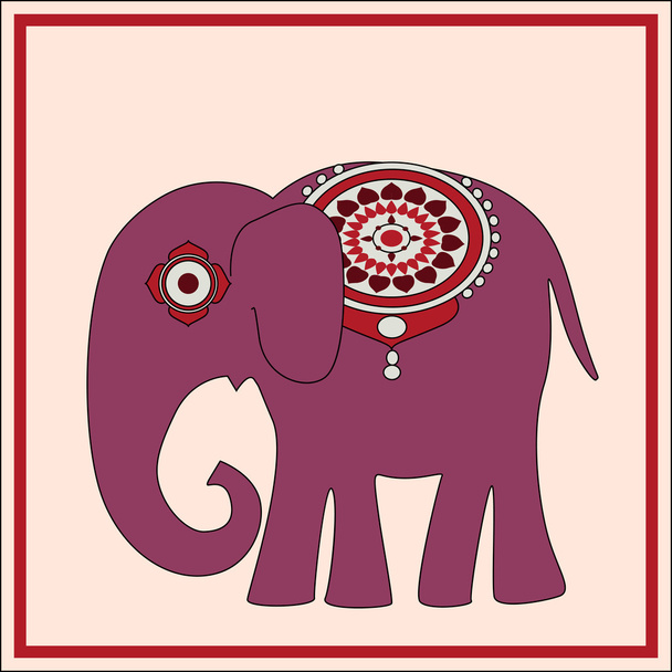 Vector background with elephant. - Vector, Image