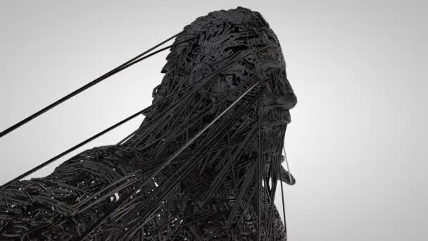 3D animace temná postava pojem sochařství - Záběry, video