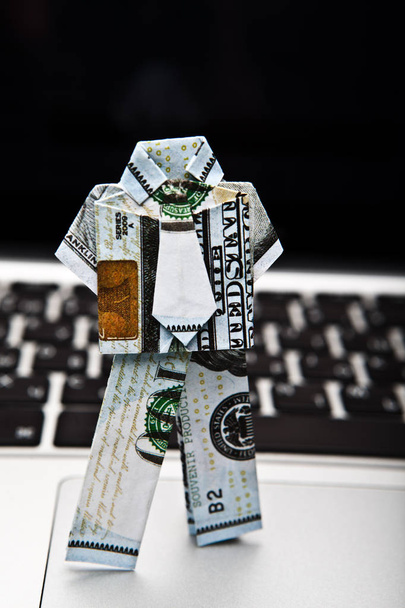 Clothes Dollar Origami Computer Graphic Background - Фото, изображение