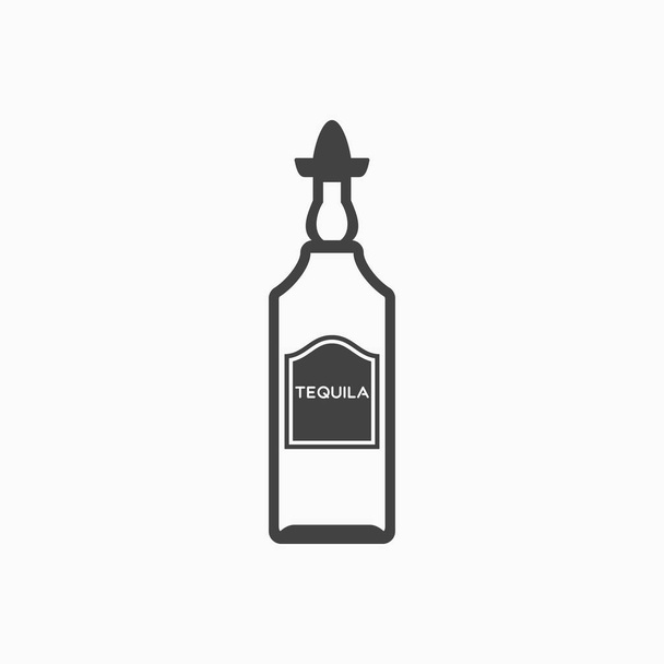 Bottiglia di tequila icona monocromatica. Illustrazione vettoriale
. - Vettoriali, immagini