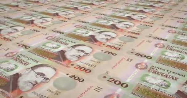 Bankjegyek a kétszáz Uruguayi peso-Uruguay, készpénz, hurok - Felvétel, videó