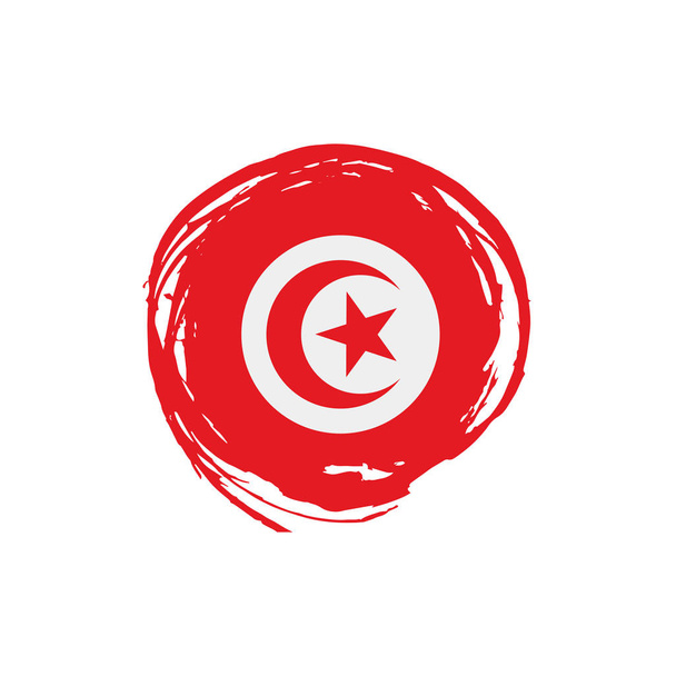 Tunézia zászló, vektor illusztráció - Vektor, kép