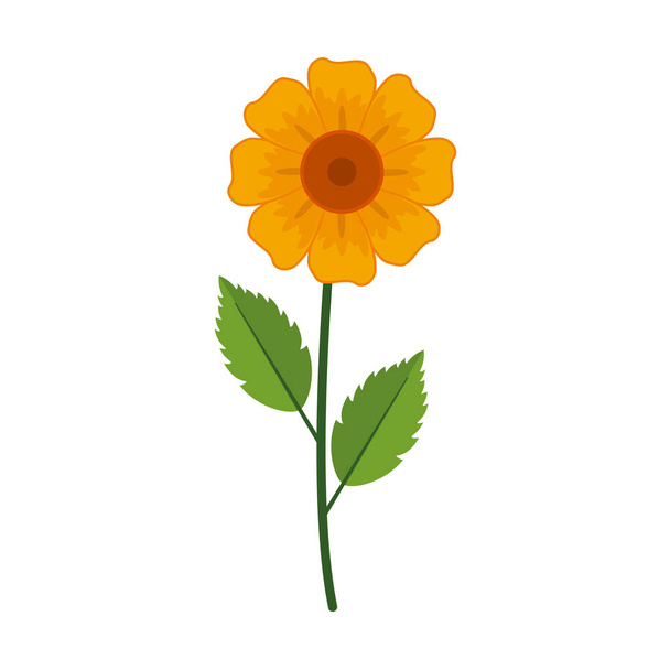 Isolated Yellow Flower Plant Illustration - Vetor, Imagem