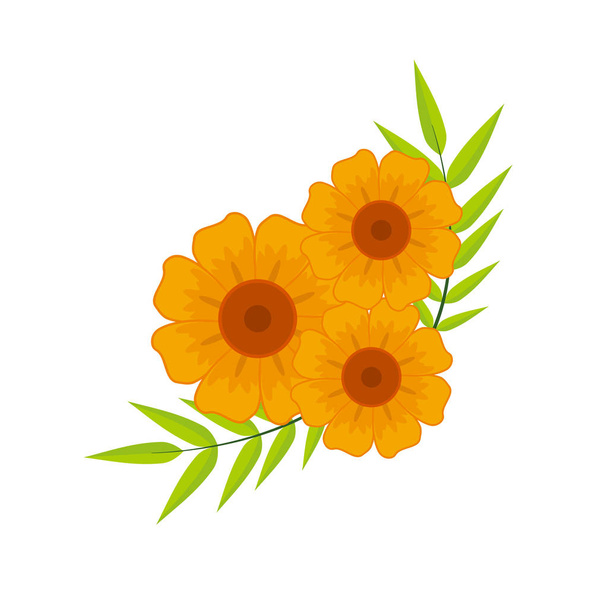 Decorative Yellow Flower Illustration - Vector, Imagen