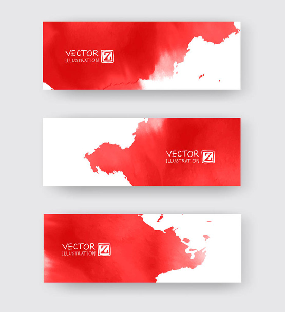 Banners with abstract black ink wash painting element in East Asian style. - Vector, imagen