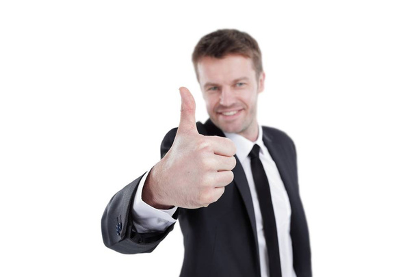 successful businessman showing thumb up - Photo, Image