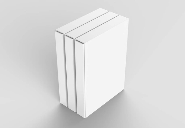 Slipcase könyv modell akár elszigetelt a lágy szürke háttér. 3D Ilus - Fotó, kép