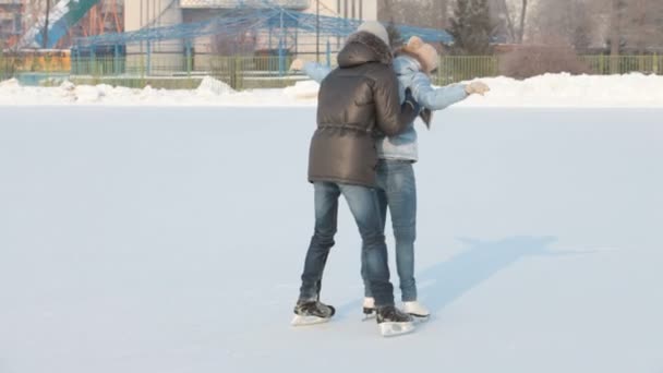 Having fun on skating rink - Footage, Video