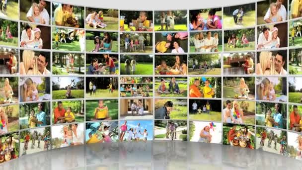 Montage 3D images of ethnic and Caucasian family - Footage, Video