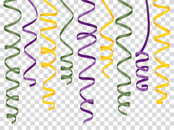 Kolorowe wstążki kręcone na przezroczyste tło - Wektor, obraz