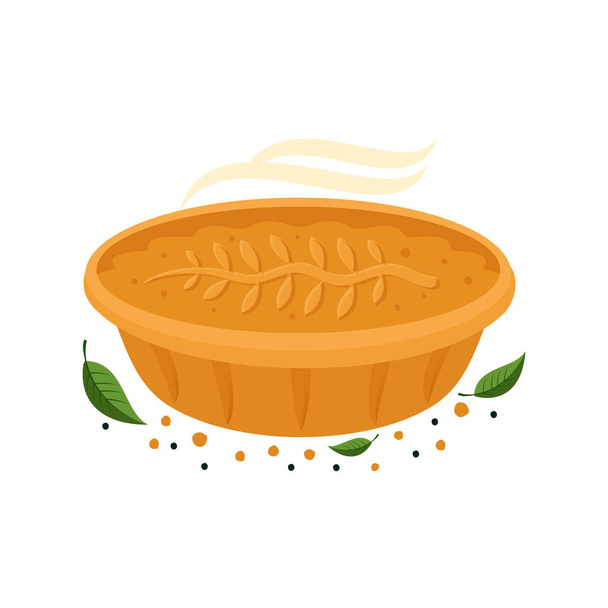 Meat pie, roll, quiche illustration - Vektor, kép