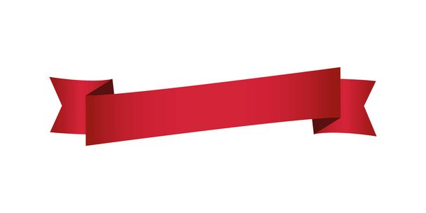 分離された単一の赤いバナー リボン ベクトル - ベクター画像