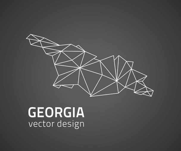 Moderní mapa Gruzie vektoru černé obrysy mozaiky - Vektor, obrázek