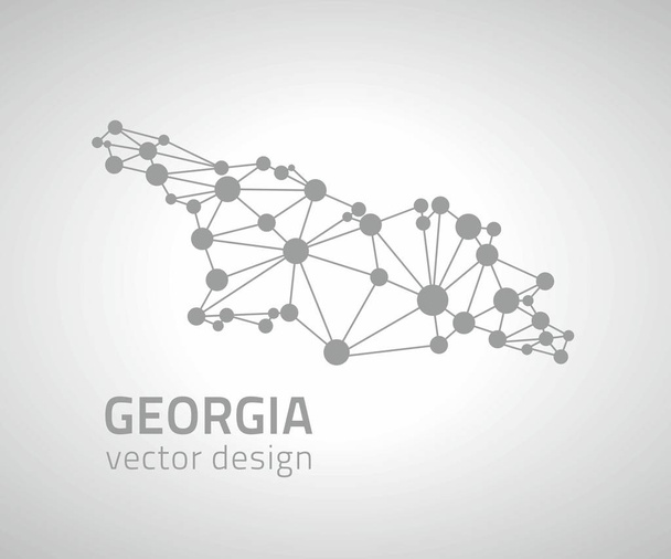 Mapa Gruzie šedý bod vektoru obrys - Vektor, obrázek