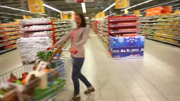 Shopper having fun - Footage, Video