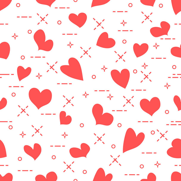 Cute seamless pattern with hearts. Valentine's - Vektor, Bild
