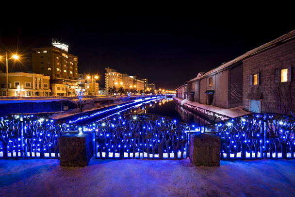 光の祭冬の小樽運河 - 写真・画像