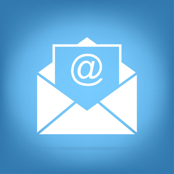 ilustración sobre el correo - contacto icono plano
  - Vector, imagen