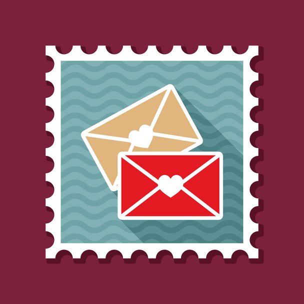 Two envelope stamp. Love Letter - Vector, Image
