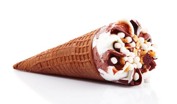 ізольований конус морозива на білому фоні
 - Фото, зображення