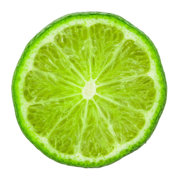 Lime slice. Fruit isolated on white background. With clipping pa - Photo, Image
