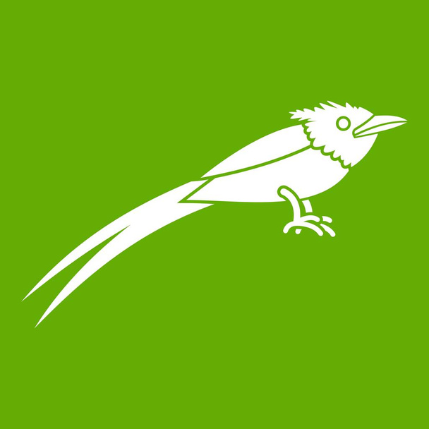 Aziatische paradijs vliegenvanger pictogram groen - Vector, afbeelding