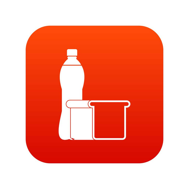 Food icon digital red - Διάνυσμα, εικόνα