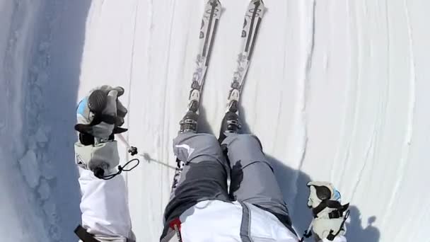 Competent skier maneuvering - Footage, Video