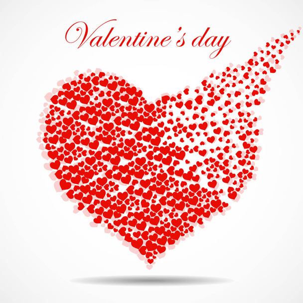 Abstract silhouette heart of little hearts. Valentine's day. Vector - Vector, Image