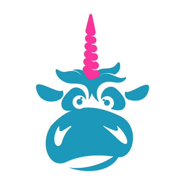 Unicorn illustration logo template - Vector, Image