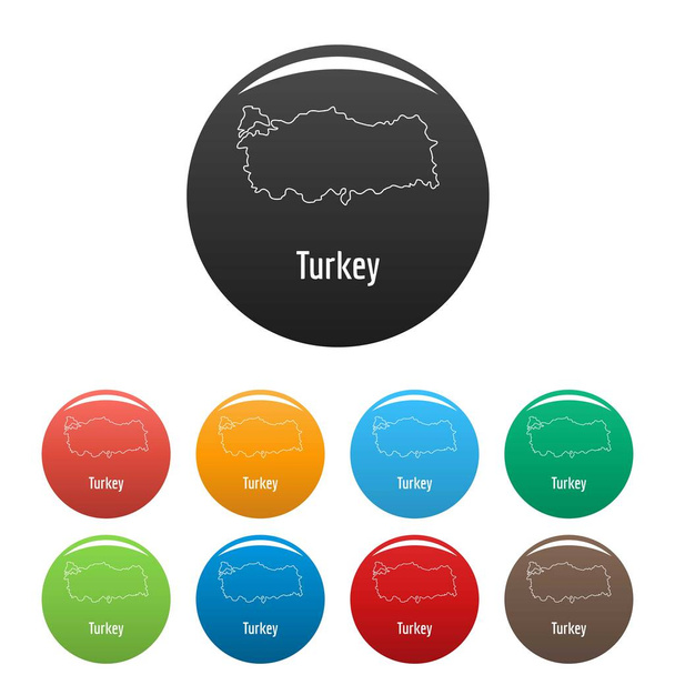 Turkey map thin line vector simple - Вектор,изображение