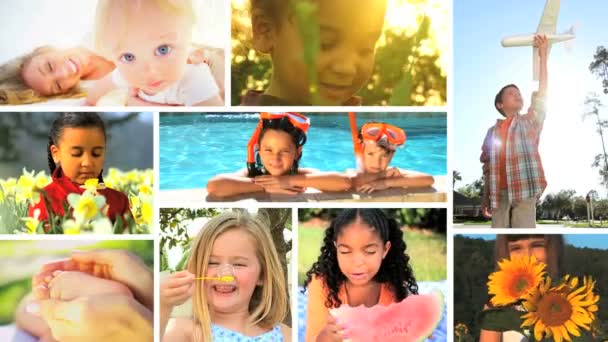 Montage Multi Ethnic Childhood - Footage, Video