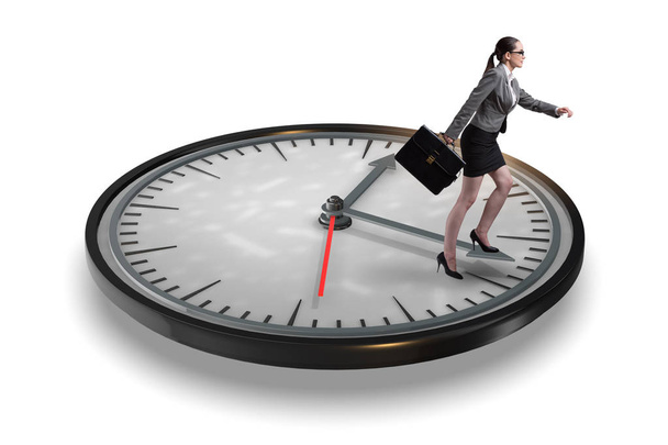 Zakenvrouw in time management concept - Foto, afbeelding