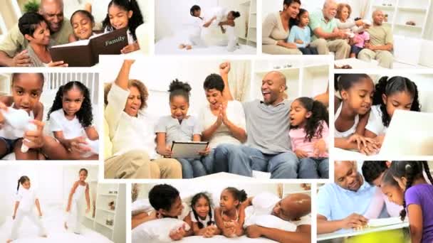 montáž africké americké rodinné životní styl - Záběry, video