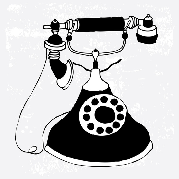 Vintage telefon - Vektor, kép