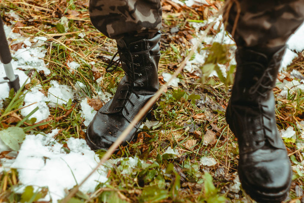 tie military boots - Foto, Bild